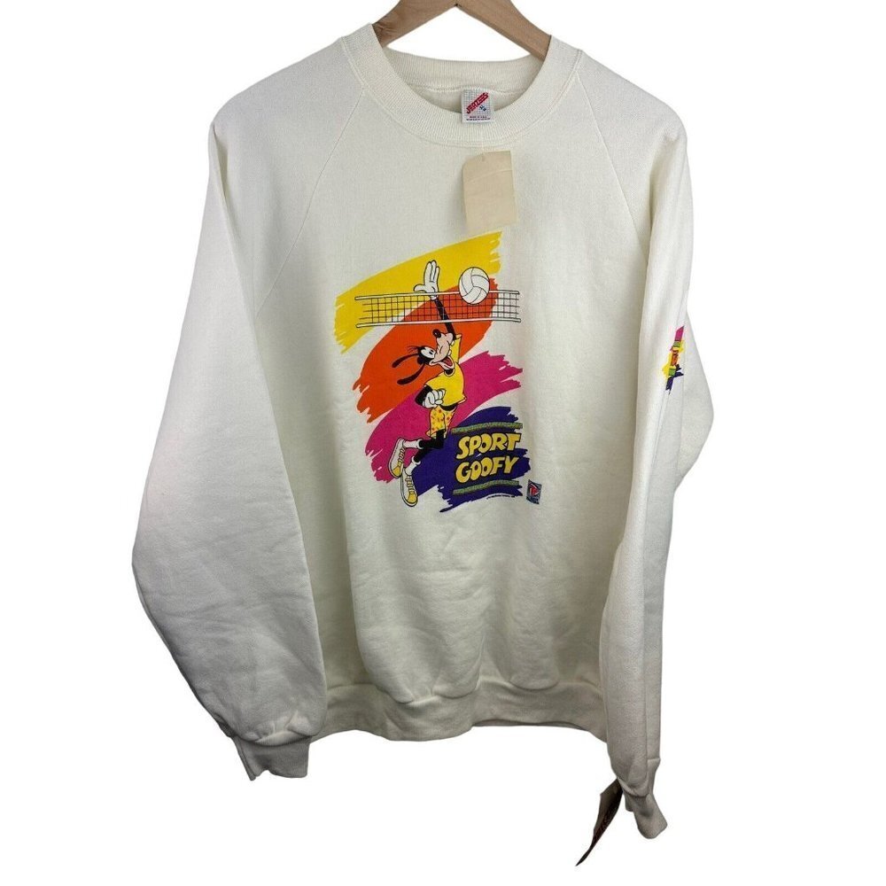 Disney VTG Goofy Twix Graphic Sweatshirt‎ 1989 Promo Jerzees Sz XL NEW Deadstock